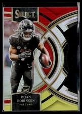 2023 Panini Select Bijan Robinson Rookie RC Red/Yellow Prizm Die Cuts #180