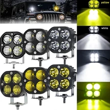 2/4X 3 Inch LED Work Light Bar Spot Pods Driving Fog Halo Off road ATV Truck 4WD