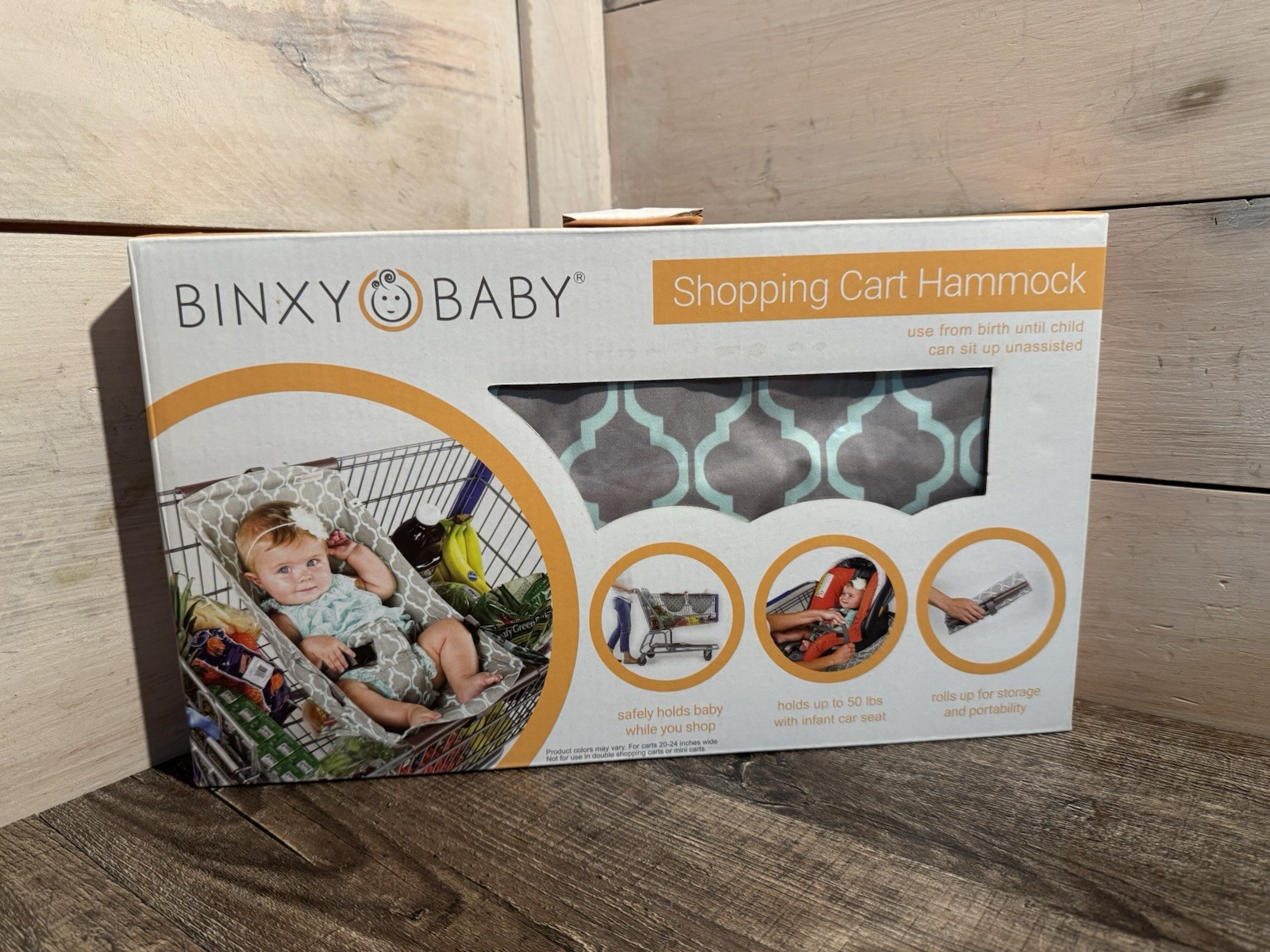 NEW Binxy Baby Shopping Cart Hammock Gray Chevron