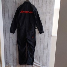 Snap-on Embroidered All-in-One Size L Navy Jumpsuit for Men