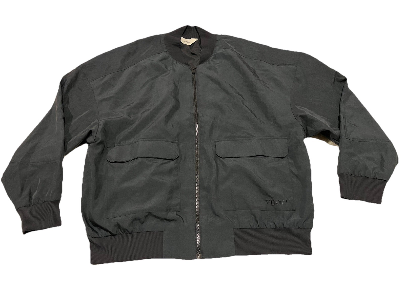 VUORI Bomber Jacket Womens Large Black Capri Full Zip Lightweight