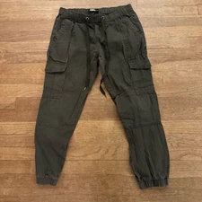 Rewash olive green drawstring utility elastic ankle pants juniors sz M b26