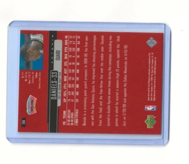 #290 Antonio Daniels 1999-00 Upper Deck - - Image 3 of 3