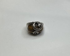 Vintage 925 Sterling Silver Ring With Tiger's Eye Stone