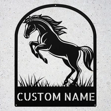 Personalized Ranch Decor Custom Horse Metal Sign Horse Lover Gift Stable Signs