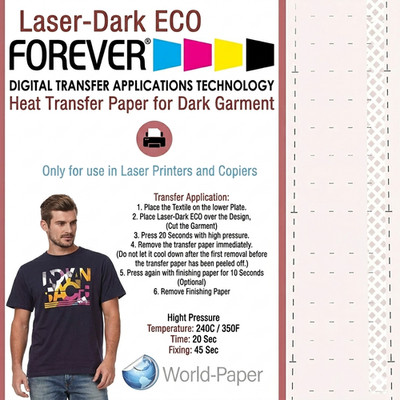 FOREVER Laser-Dark Eco NEW - Heat Transfer Paper Laser Printer for Dark fabrics