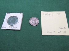 1849 large cent VF COIN GRADED BY A COIN DEALER NOT ME SO SELLING AS PER