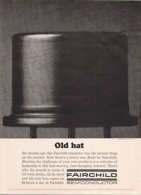 Fairchild Semiconductor Vintage Print Ad 1962 Black White Transistor