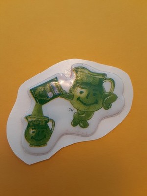 vintage 80's green kool-aid man puffy sticker *restored*