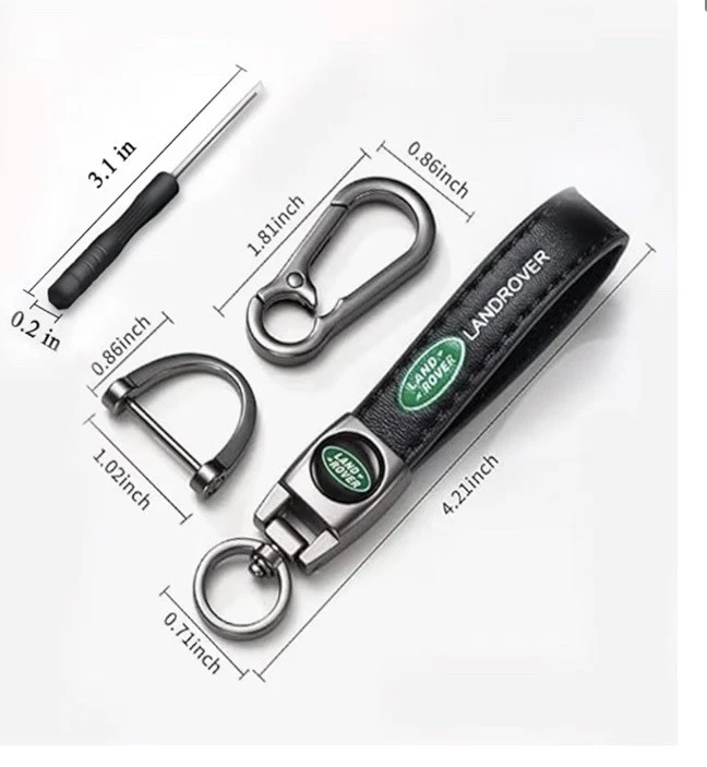 皮革汽车钥匙链,环配件,适用于路虎 Defender 路虎揽胜 — 第 3/3 张图片