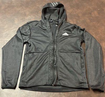 Adidas Men s Active Wear Climawarm Charcoal Full Zip Hooded Jacket Men s Small