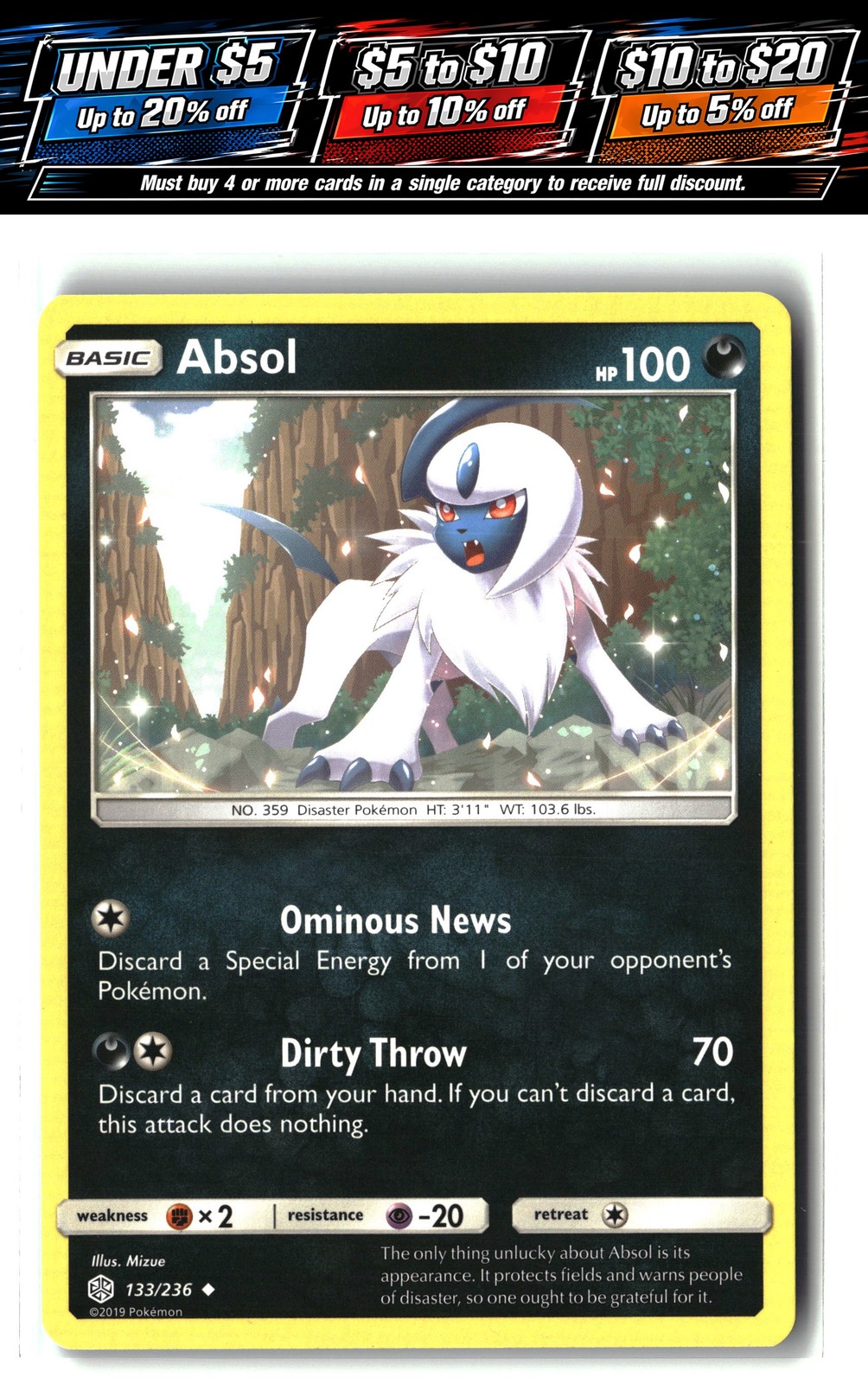 SM - Cosmic Eclipse #133/236 Absol