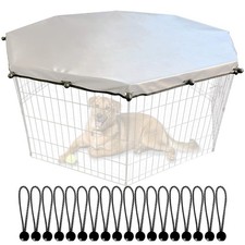Universal Dog Playpen Cover with Sun/Rain Proof Top, Provide Shade and Securi...