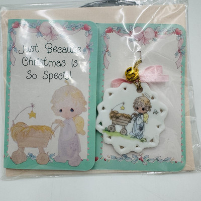 Vgt Precious Moments Just Christmas Is Special Porcelain Christmas Ornament Card