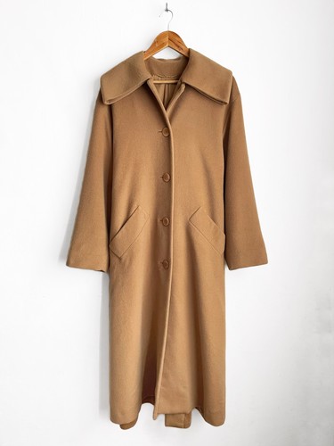 Celine, Cappotto vintage Celine Paris lana cammello monopetto colletto iconico, taglia L/XL