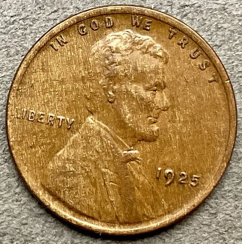 1925p  ~ Lincoln Wheat Cent - [XF EF] Extremely Fine w Alloy Mix Woodgrain ~A972