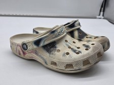 Crocs Classic Clog Shoes Kids Size 6 Multicolor Graffiti Slip On Sandals Damage