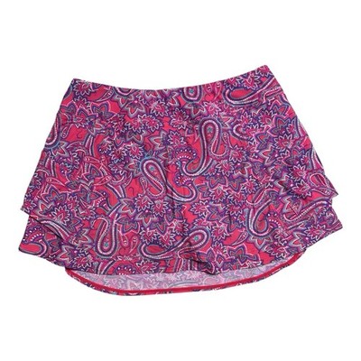 Coolibar Women s Swim Skort In Pink Paisley Pattern UPF 50+ Sz.M Resortwear