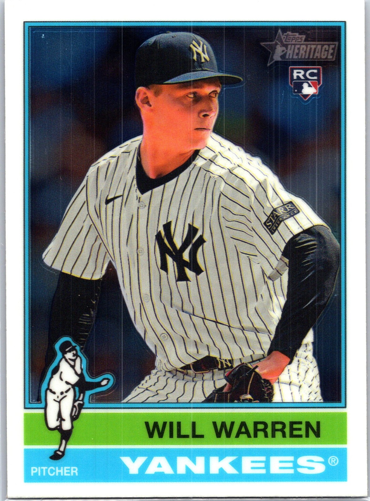 2025 Topps Heritage #281 Will Warren Chrome New York Yankees