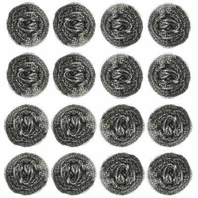 16 Pcs Stainless Steel Kitchen Cleaning Sponges Scouring Pad Steel Wool Scrubber