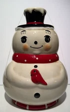 JOHANNA PARKER Snowman Cookie Jar Christmas Canister by Transpac