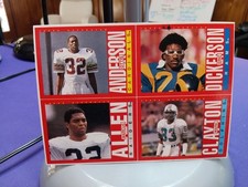 1985 TOPPS BOX BOTTOM PANEL ERIC DICKERSON MARCUS ALLEN CLAYTON SUPER NICE
