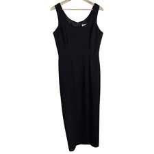 CDC Evening Sleeveless Tank Top Side Slit Full Length Maxi Dress Black Size 8