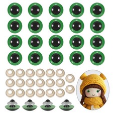 20mm Safety Eyes, 20Pcs Realistic Doll Crocheting Safety Eyes Green