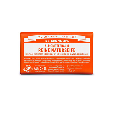 Dr Bronner's Soap,All-One,made in USA,Castile Soap,Teebaum,Teatree 140g