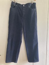 VTG. RALPH LAUREN JEANS CO. Corduroy Navy Blue Pants Size 14 Zip Button Logo