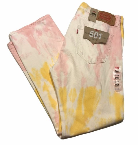 Straight Tie Dye Jeans PINK/YELLOW 