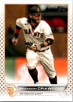 2022 Topps Series 1 Gold Star SP Brandon Crawford #117 San Francisco Giants Card