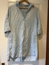 Cloth & Stone @ Anthropologie Light Blue Denim Polkadot Shift Tunic Dress Size S