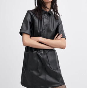 zara leather dress