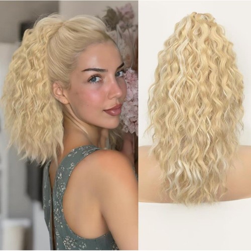 18Inch Wavy Curly Hair Claw Clip Ponytail Clip In Drawstring Ponytail Extension - Picture 10 of 30