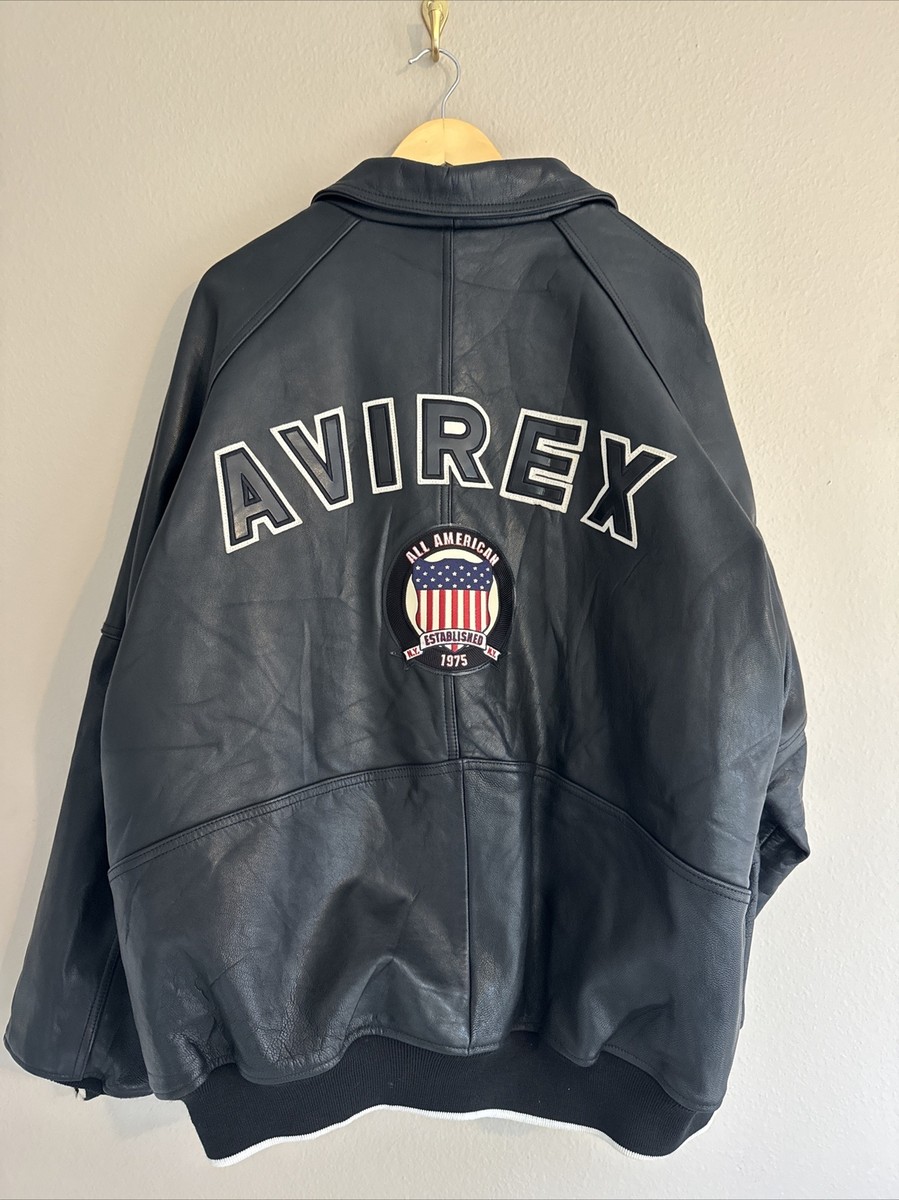 Vintage Avirex Leather Bomber Jacket Size 4XL | eBay