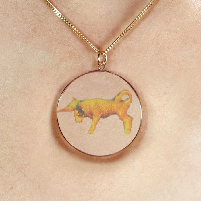 9ct Gold Hologram Pendant - Zodiac Taurus Bull (Medium) + 20"" Chain