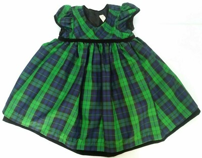 green plaid dress toddler girl Baylor Plaid Bear Flutter Twirl Dress main image 0