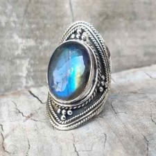 Labradorite Solid 925 Sterling Silver Beautiful Statement Ring, All Size M1141