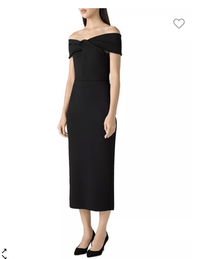 st john midi dress St. John Women's Milano Off-The-Shoulder Midi-Dress - Black