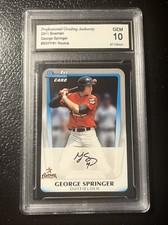 2011 GEORGE SPRINGER BOWMAN 1ST ROOKIE GEM 10 #BDPP81 MINT