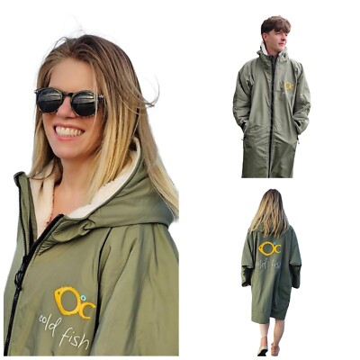 CHANGING ROBE DRY COLD FISH KHAKI  Waterproof Wild Open Water Swimming Dipping
