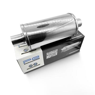 Universale Acciaio Inox Silenziatore Di Scarico Centrale Tondo 101mm L350 In55 - Foto 2