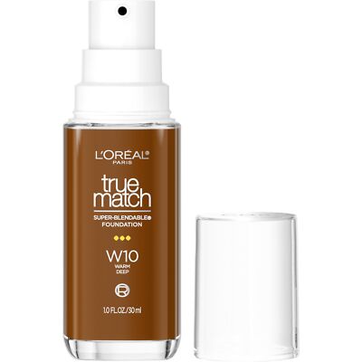 L'Oreal Paris True Match Super-Blendable Foundation W10, Deep, 1 Fl Oz NEW