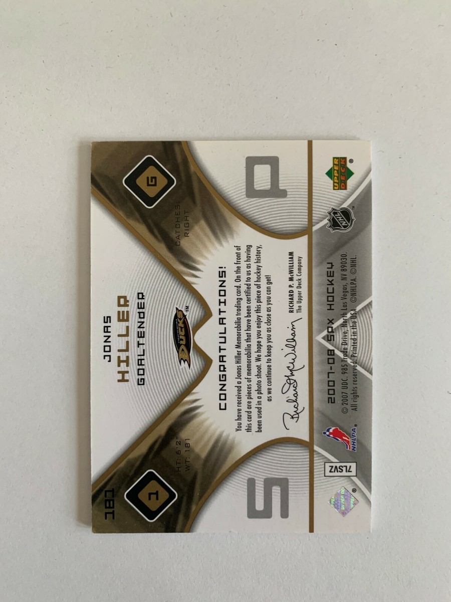 【ヒロキ】裁断済み2点セット 2007-08 SPx #181 Jonas Hiller JSY RC 0226/1599 - Anaheim