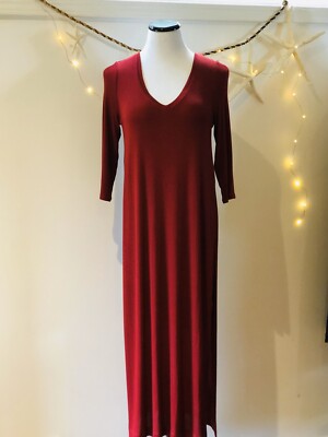 Three Dots Knit Double V Hi Lo Slit Dress Red Medium | eBay Three Dots Knit Double V Hi Lo Slit Dress Red Medium | eBay
