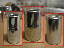 USA MADE 11MM Sockets 6pt 12pt 1/4 3/8 1/2 Drive Husky,  many Vintage Brands