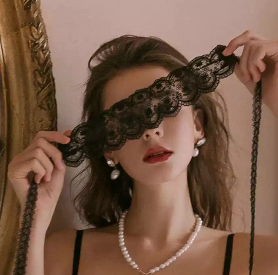 Black Lace Eye Mask Sexy Masquerade Face Eyemask Women Party Bed Elegant Hot - Image 2 of 2