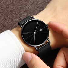 New Modern Simple Calendar Watch Male Creative Waterproof Quartz Watch