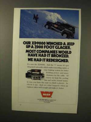 1992 Warn XD9000i Winch Ad - Jeep Up 7,000 Foot Glacier